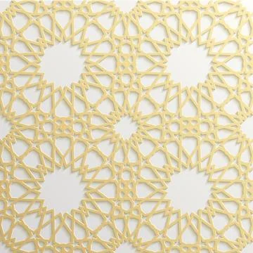 Seamless islamic pattern 3d . Traditional Arabic design element. Stock Illustration