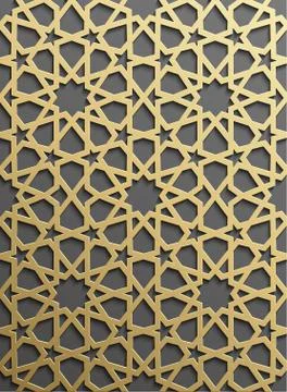 Seamless islamic pattern 3d . Traditional Arabic design element. Stock Illustration