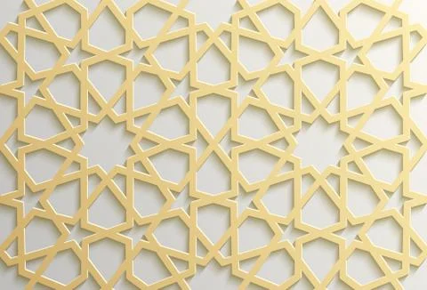Seamless islamic pattern 3d . Traditional Arabic design element. イラスト素材