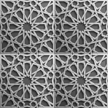 Seamless islamic pattern 3d . Traditional Arabic design element. 스톡 일러스트