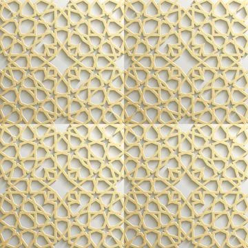 Seamless islamic pattern 3d . Traditional Arabic design element. 스톡 일러스트