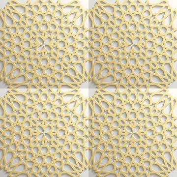 Seamless islamic pattern 3d . Traditional Arabic design element. 스톡 일러스트
