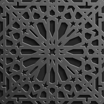 Seamless islamic pattern 3d . Traditional Arabic design element. 스톡 일러스트