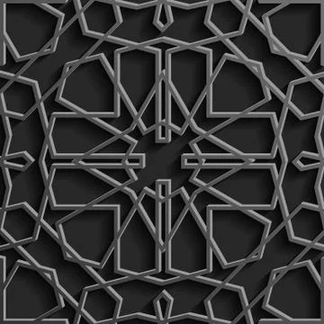 Seamless islamic pattern 3d . Traditional Arabic design element. Stock Illustration