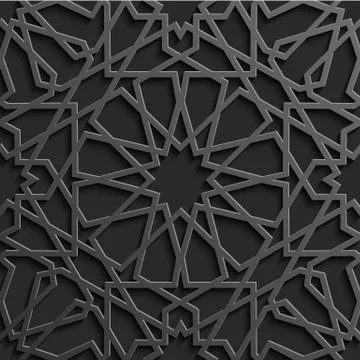 Seamless islamic pattern 3d . Traditional Arabic design element. イラスト素材