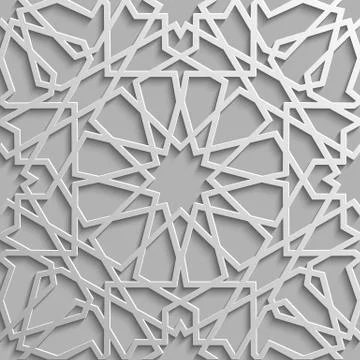 Seamless islamic pattern 3d . Traditional Arabic design element. Stock Illustration