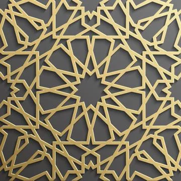 Seamless islamic pattern 3d . Traditional Arabic design element. Stock Illustration
