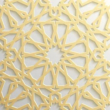 Seamless islamic pattern 3d . Traditional Arabic design element. 스톡 일러스트
