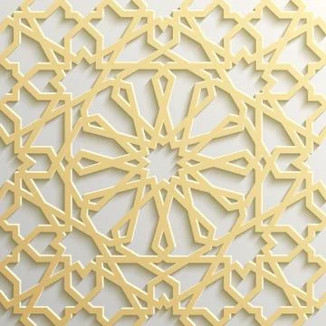 Seamless islamic pattern 3d . Traditional Arabic design element. イラスト素材