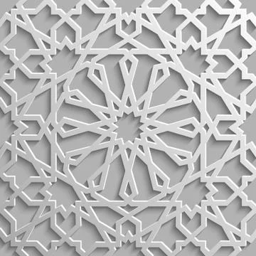Seamless islamic pattern 3d . Traditional Arabic design element. Illustrazione stock