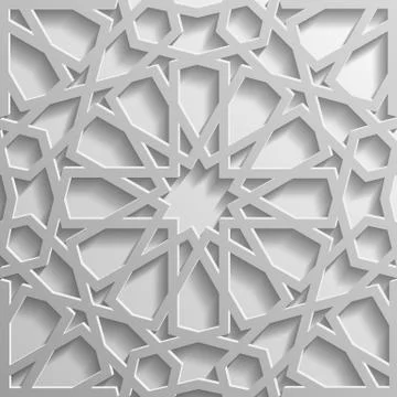 Seamless islamic pattern 3d . Traditional Arabic design element. イラスト素材