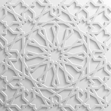 Seamless islamic pattern 3d . Traditional Arabic design element. イラスト素材