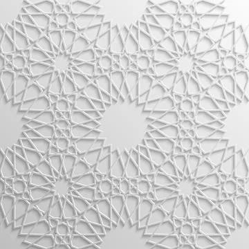 Seamless islamic pattern 3d . Traditional Arabic design element. イラスト素材