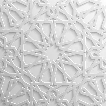Seamless islamic pattern 3d . Traditional Arabic design element. Stock Illustration