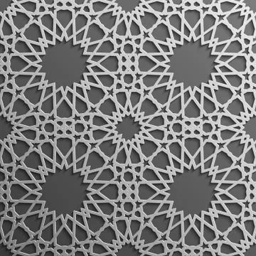 Seamless islamic pattern 3d . Traditional Arabic design element. 스톡 일러스트