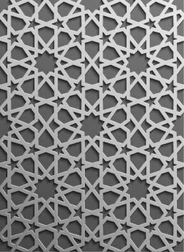 Seamless islamic pattern 3d . Traditional Arabic design element. Stock Illustration