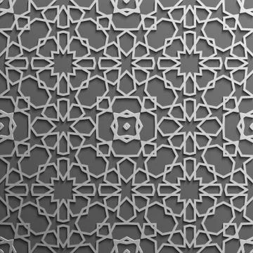 Seamless islamic pattern 3d . Traditional Arabic design element. Stock Illustration