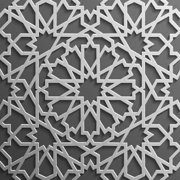 Seamless islamic pattern 3d . Traditional Arabic design element. 스톡 일러스트