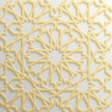 Seamless islamic pattern 3d . Traditional Arabic design element. Stock Illustration