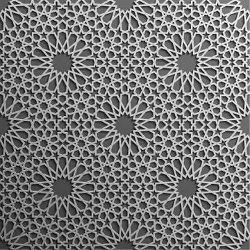 Seamless islamic pattern 3d . Traditional Arabic design element. Stock Illustration