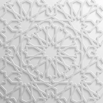 Seamless islamic pattern 3d . Traditional Arabic design element. イラスト素材