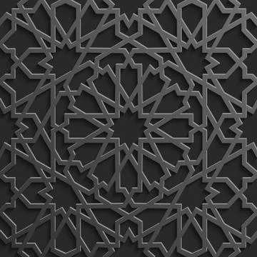 Seamless islamic pattern 3d . Traditional Arabic design element. Stock Illustration