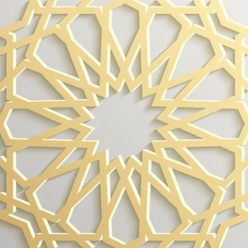 Seamless islamic pattern 3d . Traditional Arabic design element. Stock Illustration