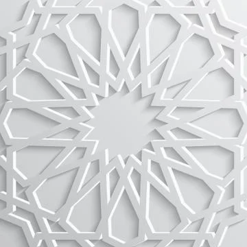 Seamless islamic pattern 3d . Traditional Arabic design element. Stock Illustration