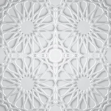 Seamless islamic pattern 3d . Traditional Arabic design element. 스톡 일러스트