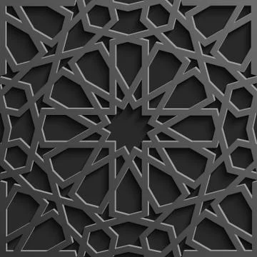 Seamless islamic pattern 3d . Traditional Arabic design element. 스톡 일러스트
