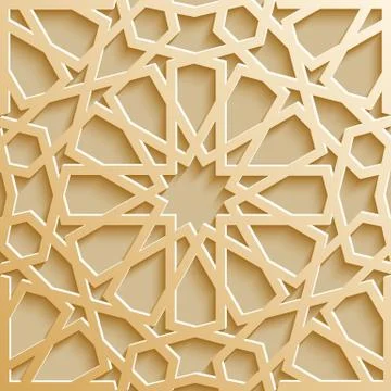 Seamless islamic pattern 3d . Traditional Arabic design element. Stock Illustration