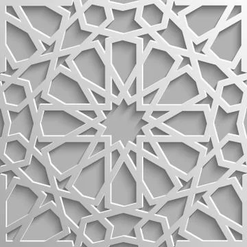 Seamless islamic pattern 3d . Traditional Arabic design element. イラスト素材