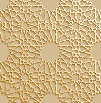 Seamless islamic pattern 3d . Traditional Arabic design element. Stock Illustration