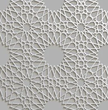 Seamless islamic pattern 3d . Traditional Arabic design element. イラスト素材