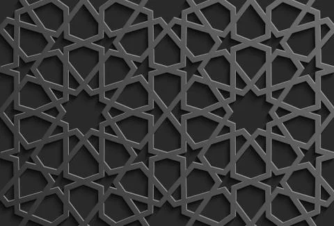 Seamless islamic pattern 3d . Traditional Arabic design element. Stock Illustration