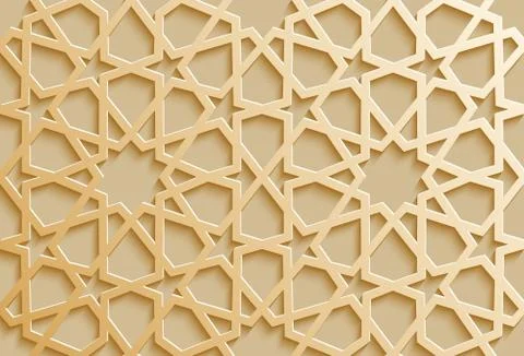 Seamless islamic pattern 3d . Traditional Arabic design element. Stock Illustration