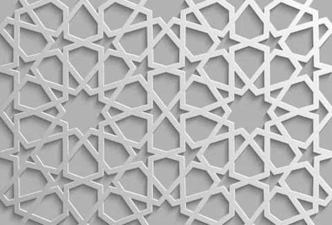 Seamless islamic pattern 3d . Traditional Arabic design element. Stock Illustration