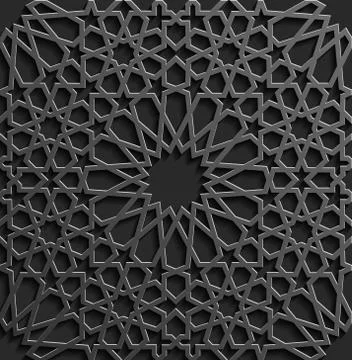 Seamless islamic pattern 3d . Traditional Arabic design element. Stock Illustration