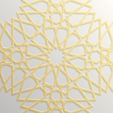 Seamless islamic pattern 3d . Traditional Arabic design element. イラスト素材