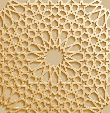 Seamless islamic pattern 3d . Traditional Arabic design element. Stock Illustration