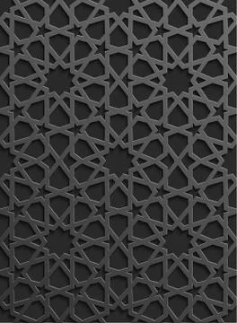 Seamless islamic pattern 3d . Traditional Arabic design element. 스톡 일러스트