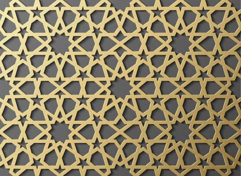 Seamless islamic pattern 3d . Traditional Arabic design element. Illustrazione stock