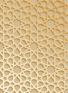 Seamless islamic pattern 3d . Traditional Arabic design element. Stock Illustration