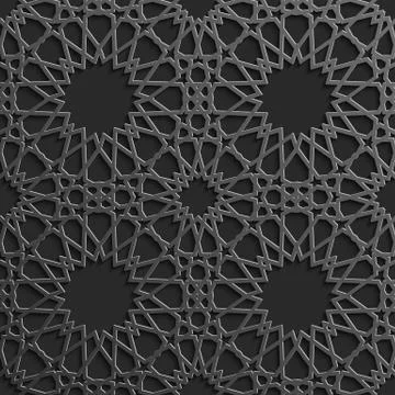 Seamless islamic pattern 3d . Traditional Arabic design element. イラスト素材