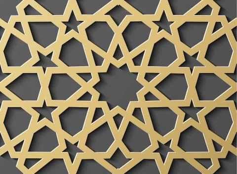 Seamless islamic pattern 3d . Traditional Arabic design element. Stock Illustration