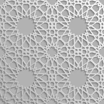 Seamless islamic pattern 3d . Traditional Arabic design element. Stock Illustration