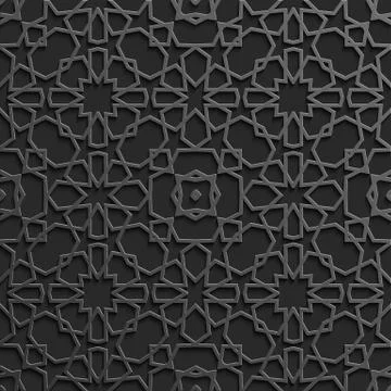 Seamless islamic pattern 3d . Traditional Arabic design element. Stock Illustration