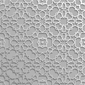 Seamless islamic pattern 3d . Traditional Arabic design element. Stock Illustration