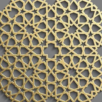 Seamless islamic pattern 3d . Traditional Arabic design element. イラスト素材