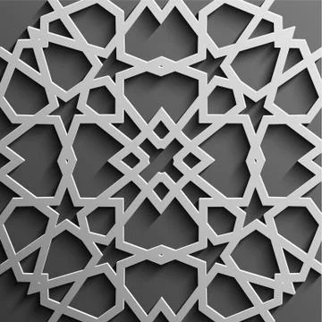 Seamless islamic pattern 3d . Traditional Arabic design element. イラスト素材
